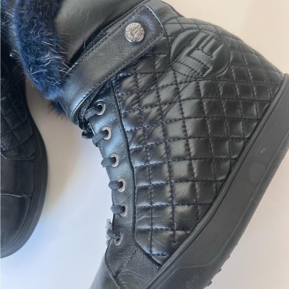 Made in Italy Marino Fabiani Black High-Top Sneakers with fur orthopedic heel - Picture 8 of 12